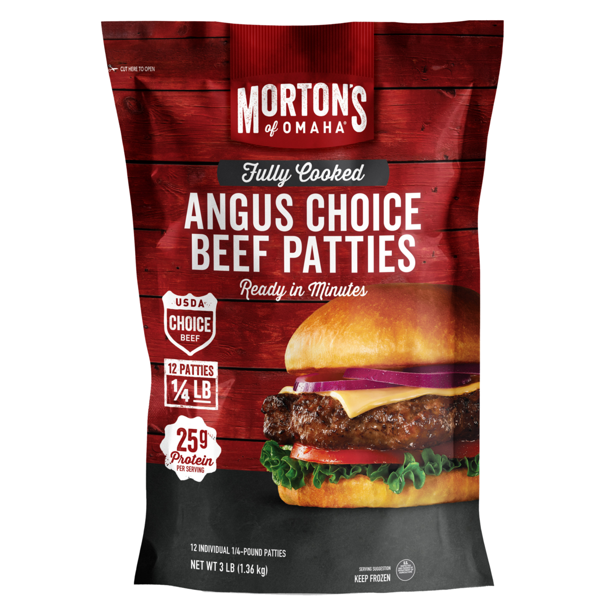Fully Cooked Angus Choice Beef Patties - Morton's of Omaha